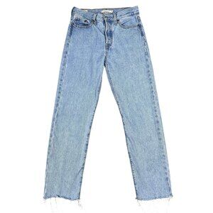 Levi's Premium Womens Wedgie Straight Raw Hem Jeans Sz 26